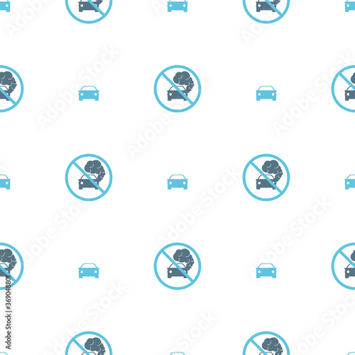 Seamless pattern. Print for clothes. Patterns for packaging. Car icon with exhaust gases. Exhaust fumes. Environmental pollution. Smog