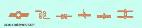 rope knots in different directions set vector illustration on blue backcground