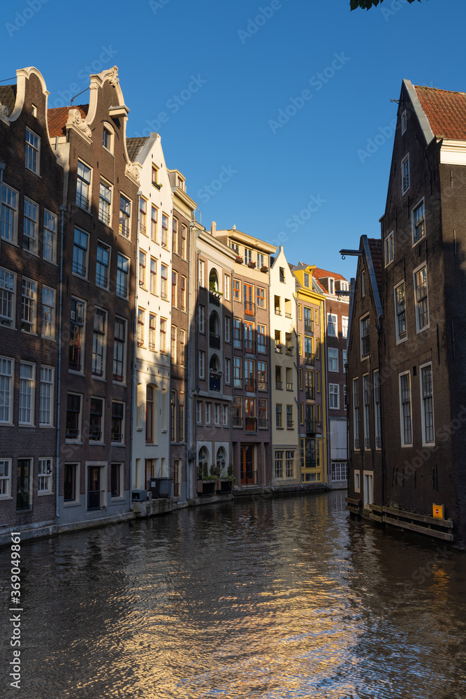 Summer canal scenes in Amsterdam, Netherlands