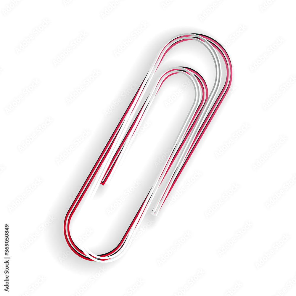 Paper cut Paper clip icon isolated on white background. Paper art style. Vector. Paper cut Paper clip icon isolated on white background. Paper art style. Vector.