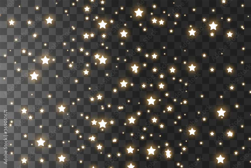 The dust sparks and golden stars shine with special light. Vector sparkles on a transparent background. Christmas light effect. Sparkling magical dust particles. The dust sparks and golden stars shine with special light. Vector sparkles on a transparent background. Christmas light effect. Sparkling magical dust particles.