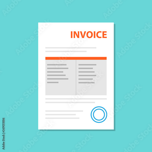 Invoice document icon flat style simple design