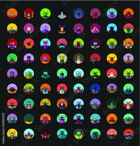 Set of Robot characters (with full body)