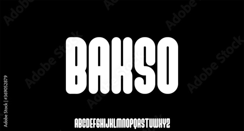 Bakso, urban condensed font with rounded corner