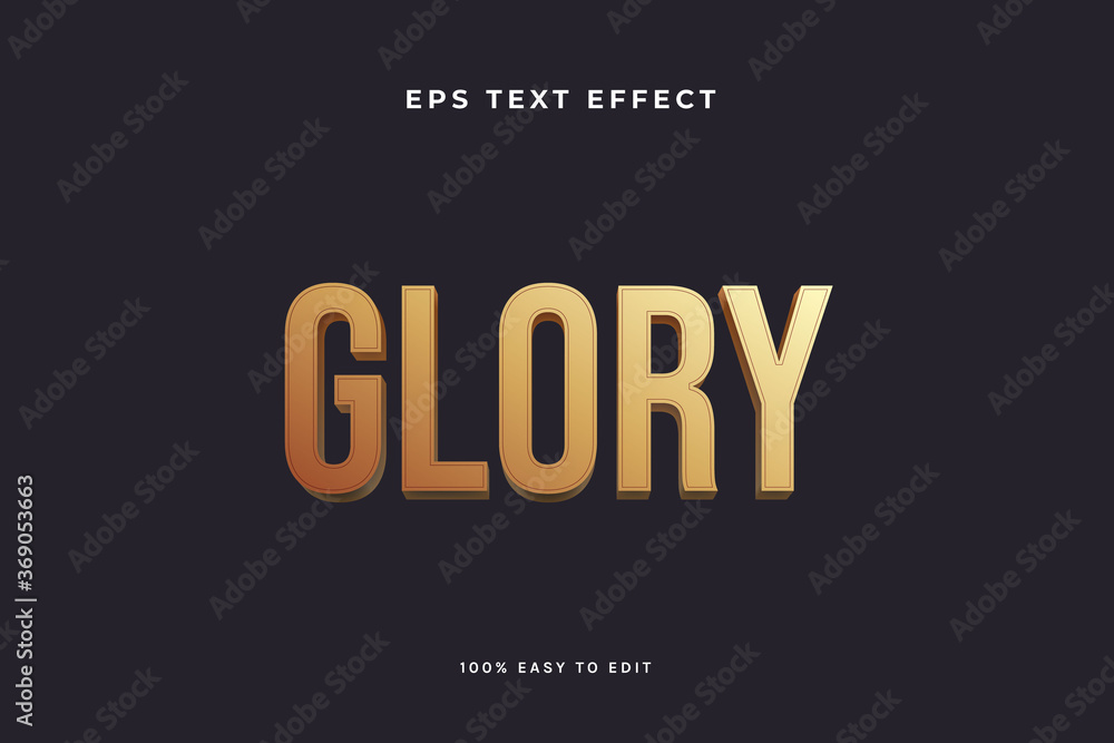 Glory gold 3d text effect