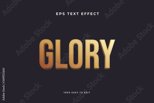 Glory gold 3d text effect