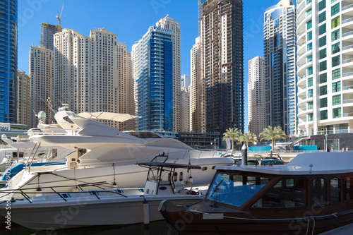 Private luxury yachts moored in the city marina of an eastern country. © ALEXEY