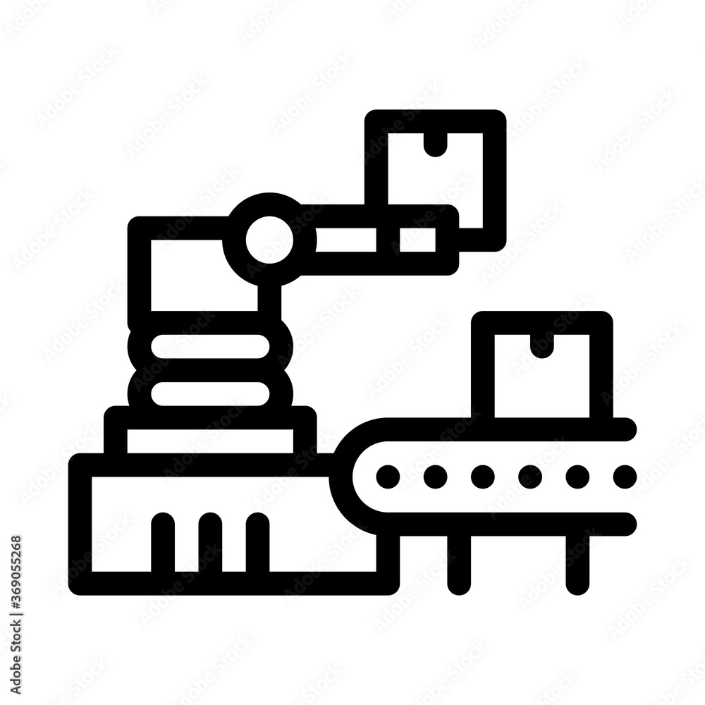 robotic manufacturing icon vector. robotic manufacturing sign. isolated contour symbol illustration