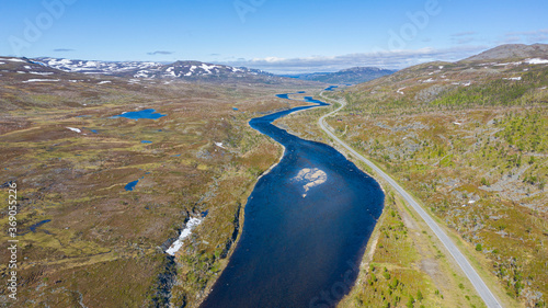Foto View of the river Goahtemuorjohka, Kvalsund, Finnmark, Norway