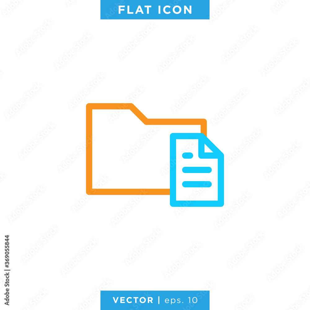 Document Folder Icon Vector Design Template. Editable Stroke. Document Folder Icon Vector Design Template. Editable Stroke.
