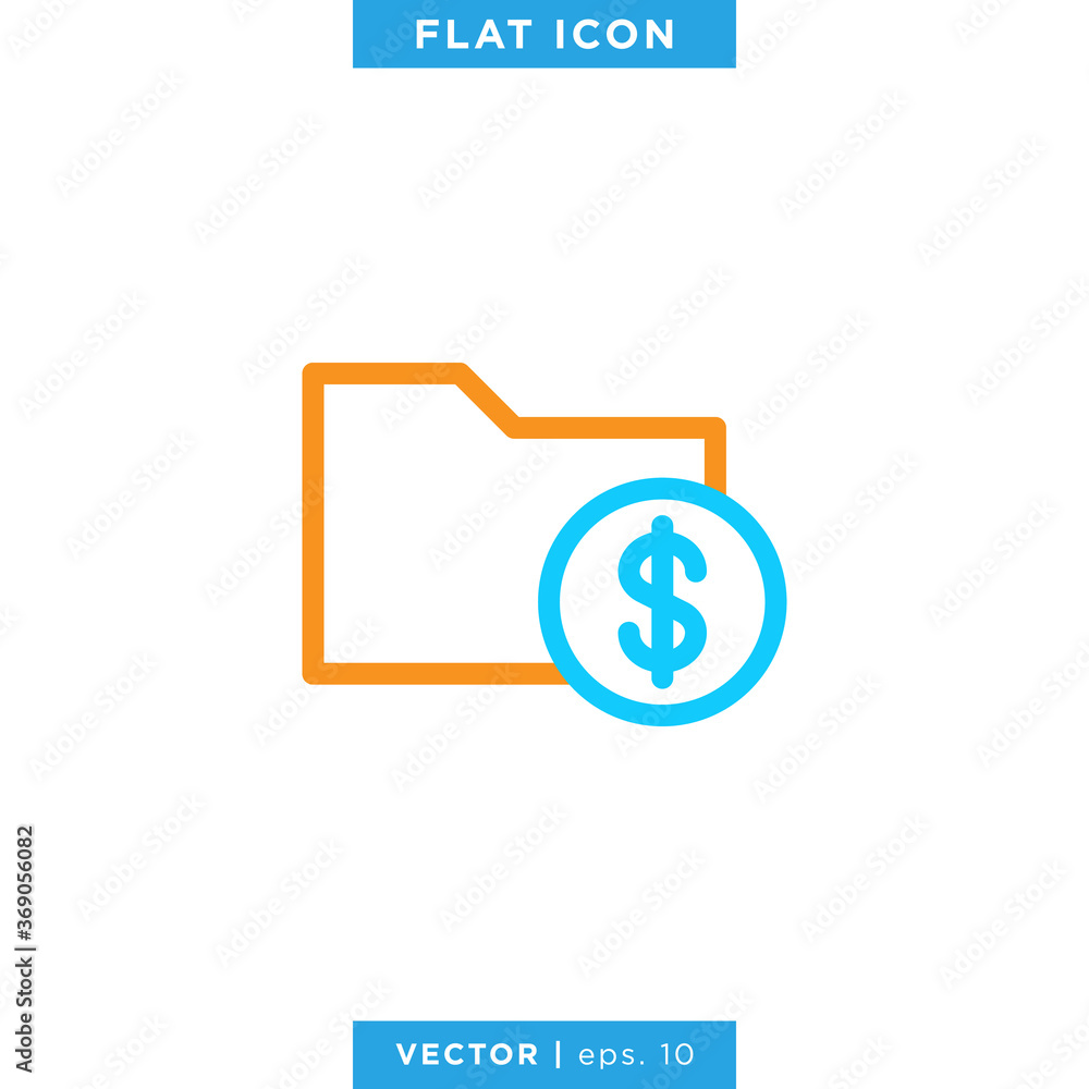 Financial Folder Icon Vector Design Template. Financial Folder Icon Vector Design Template.