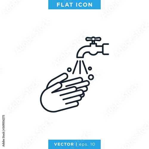 Hand wash icon vector design template. Editable stroke.