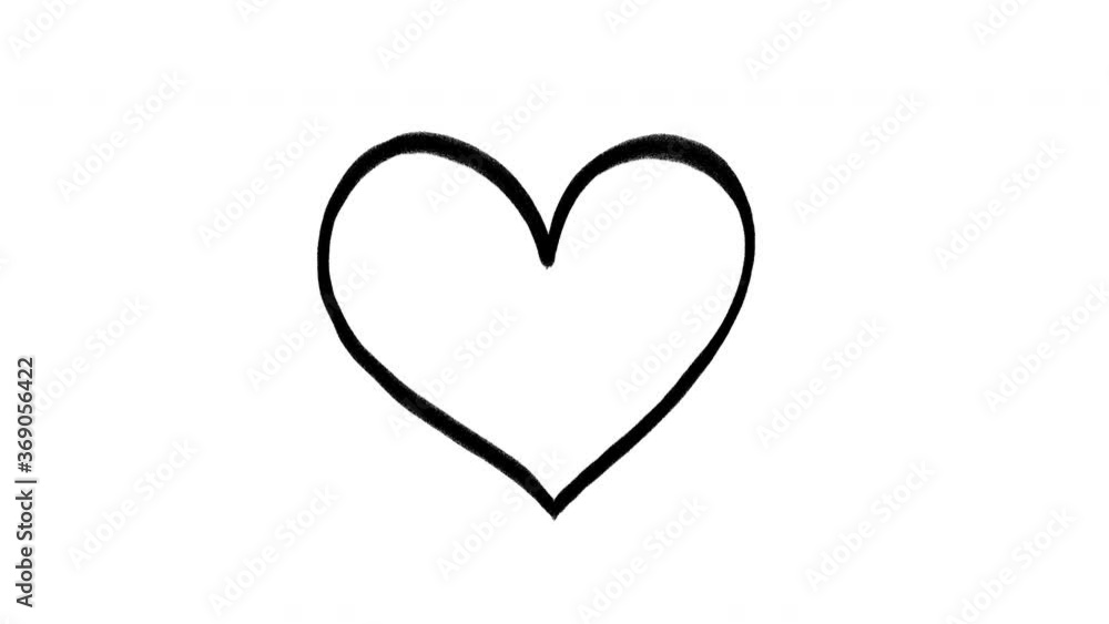 Hand drawn heart on a white background, frame by frame doodle animation Hand drawn heart on a white background, frame by frame doodle animation