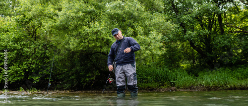 Fishermen in the nature stock photo