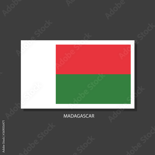 Madagascar flag Vector Square Icon.