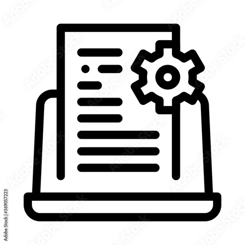 front end technical tasks icon vector. front end technical tasks sign. isolated contour symbol illustration