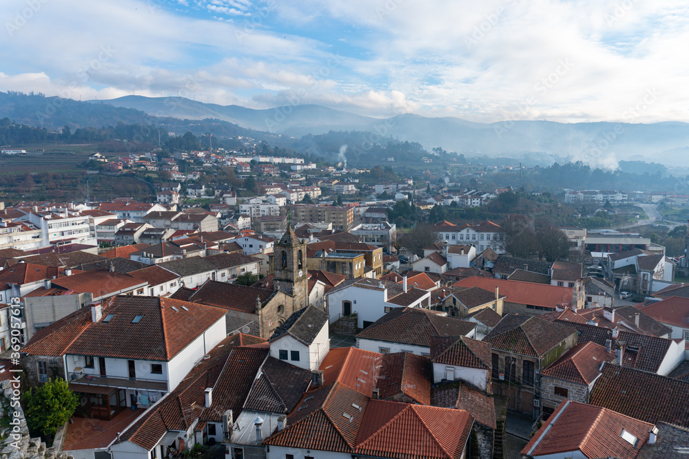 View of Vila parish from the Castle of Melgaço, Viana do Castelo, Portugal