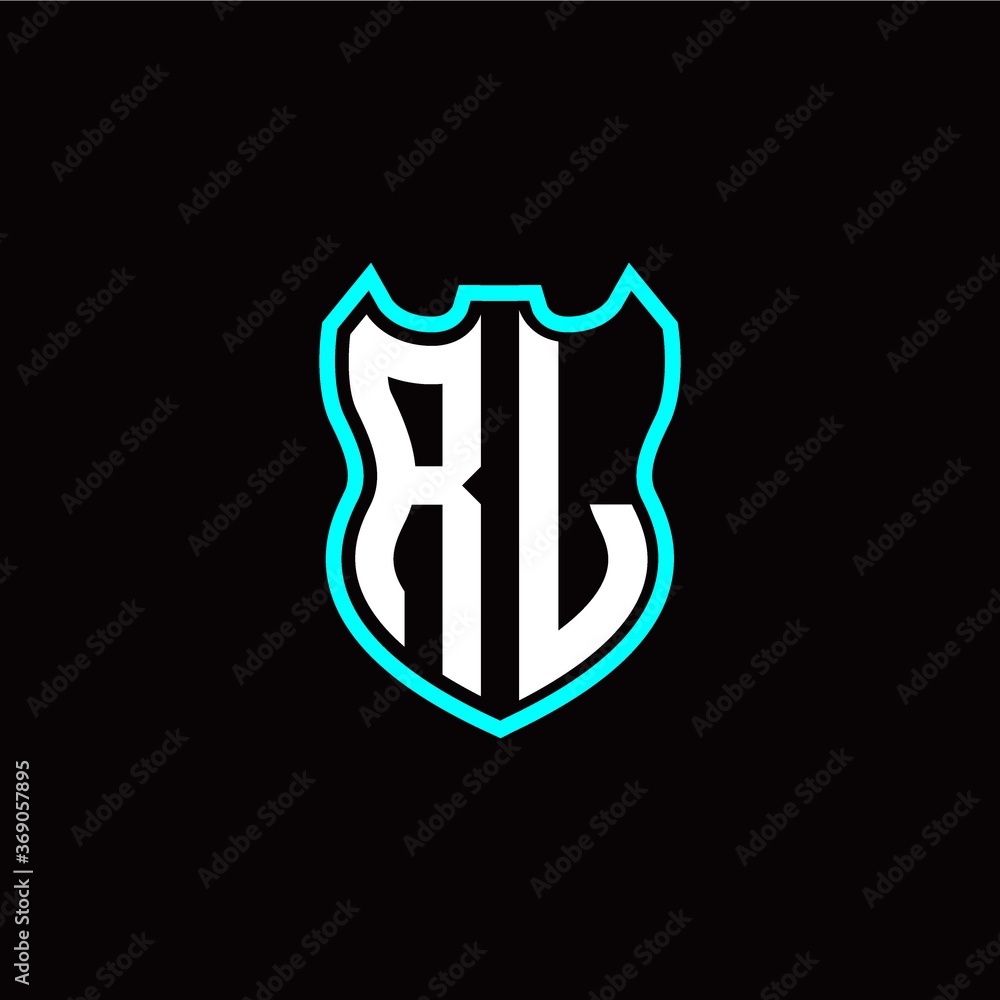 R L initial logo design with shield shape R L initial logo design with shield shape