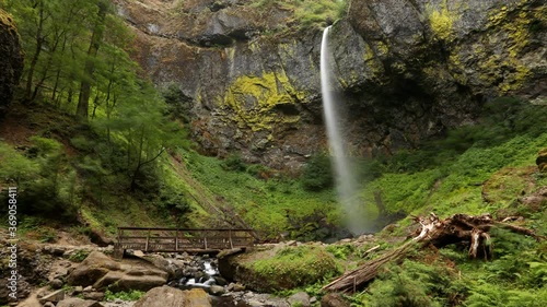 Time-Lapse of Elowah Falls in the Columbia River Gorge, Oregon, USA photo