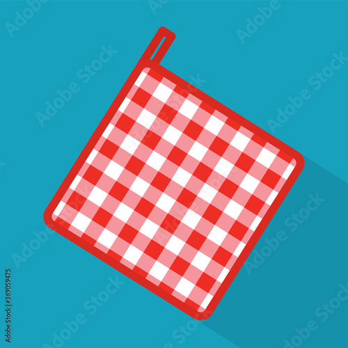 checkered potholder icon- vector illustration