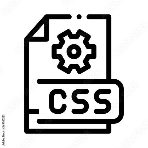 front end css code icon vector. front end css code sign. isolated contour symbol illustration