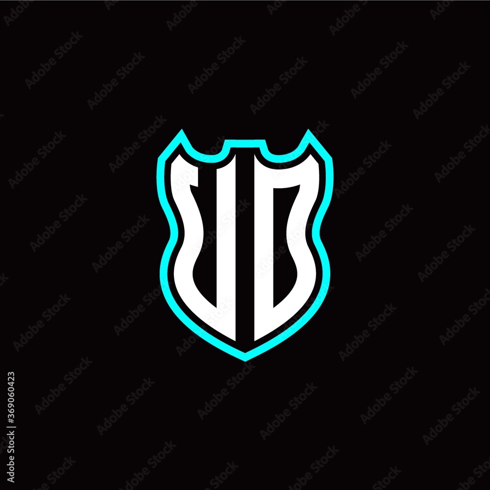 U O initial logo design with shield shape U O initial logo design with shield shape