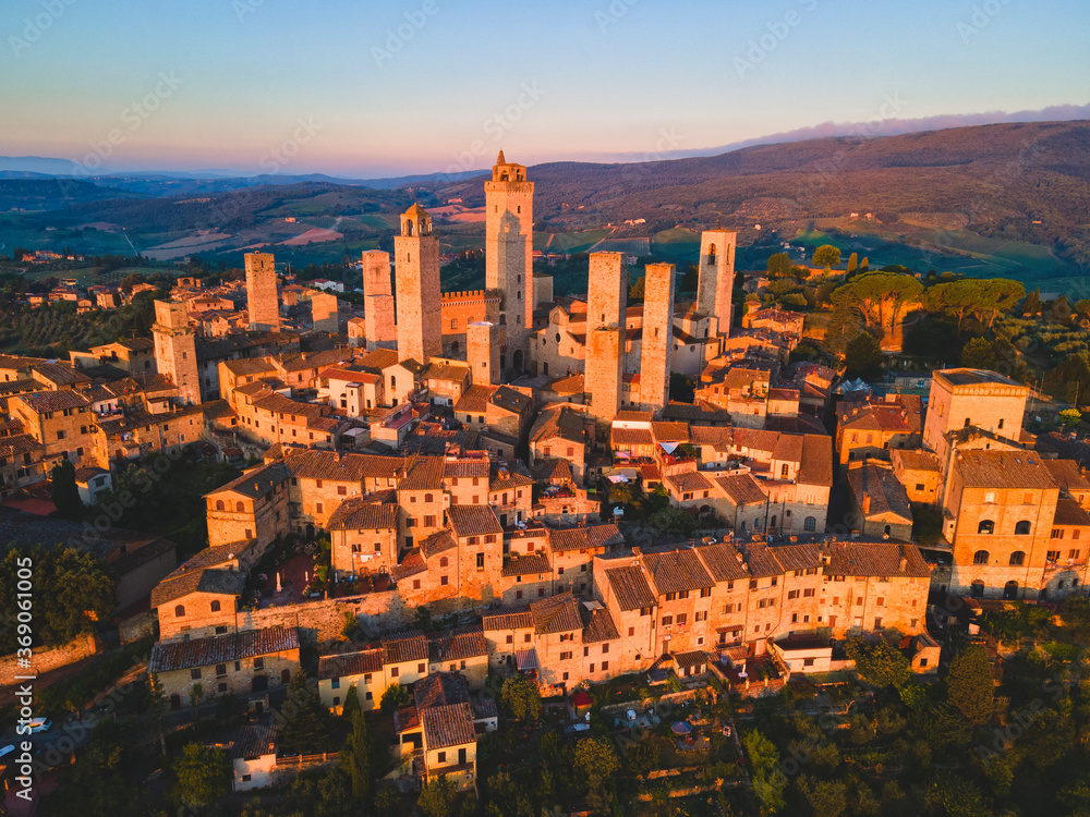 San Gimignano, a beautiful ancient village in Tuscany, Chianti valley, Italy.