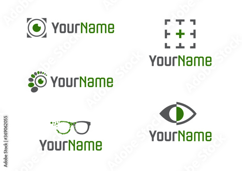 set of ophthalmologist logos company symbol emblem