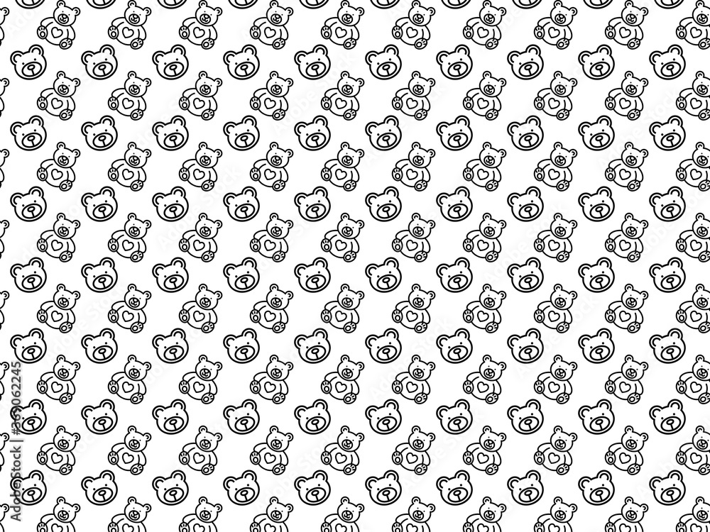 Fototapeta premium Cute seamless pattern with funny bear