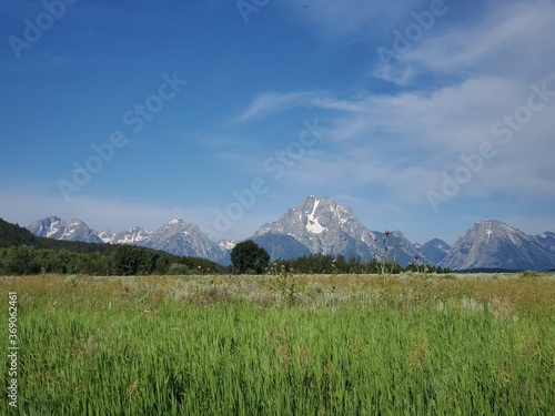 Scenic view of the mountains in the Tetons