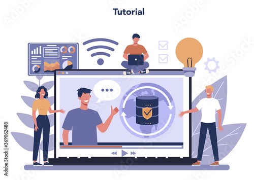 Big data online service or platform. Modern computer technology