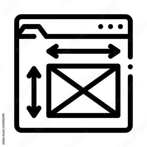front end web design sizes icon vector. front end web design sizes sign. isolated contour symbol illustration