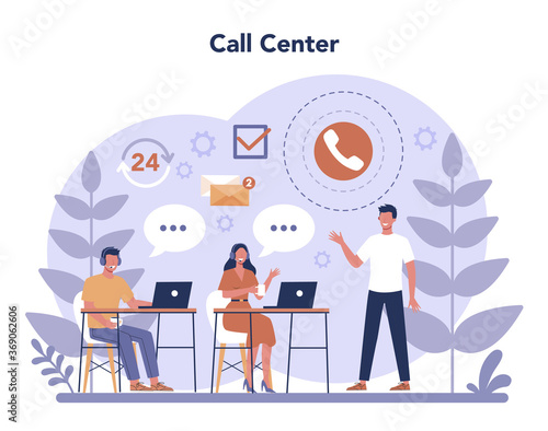Call center or technical support concept. Idea of customer service.