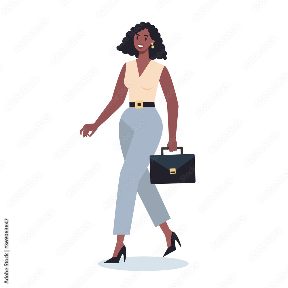 Set of young business character on their way. Female character Set of young business character on their way. Female character