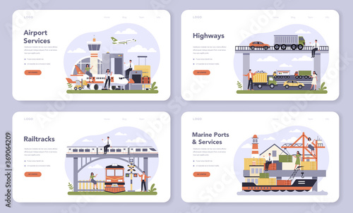Transportation infrastructure sector of the economy web banner