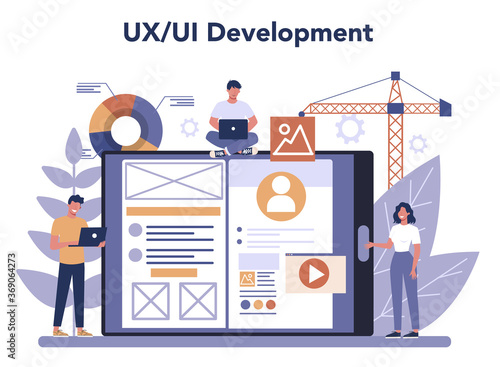 UX UI designer online service or platform. App interface