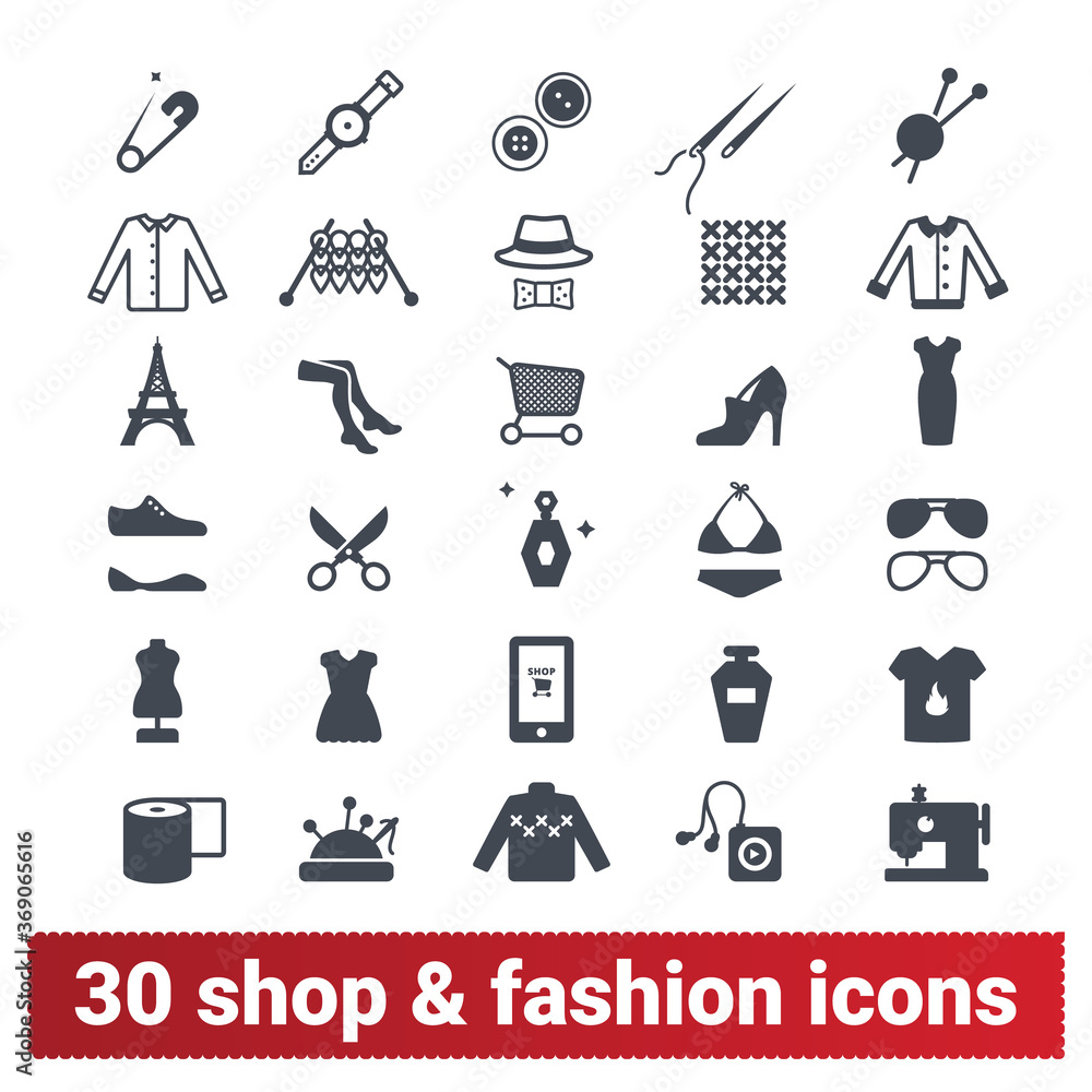 Shopping and retail business icons collection. Solid vector symbols related to fashion, clothing shop, accessories, toys, jewelry. Design elements for web and mobile app isolated on white background. Shopping and retail business icons collection. Solid vector symbols related to fashion, clothing shop, accessories, toys, jewelry. Design elements for web and mobile app isolated on white background.