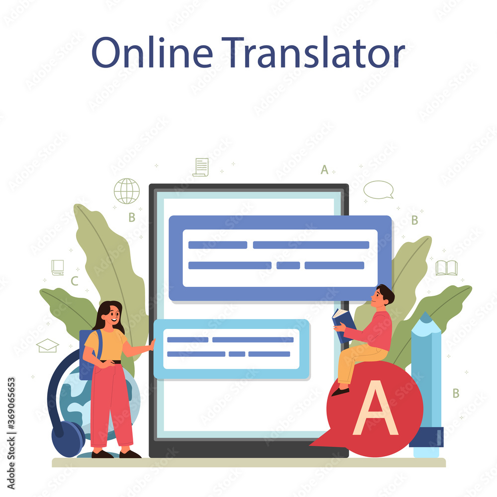 English class online service or platform. Study foreign languages English class online service or platform. Study foreign languages