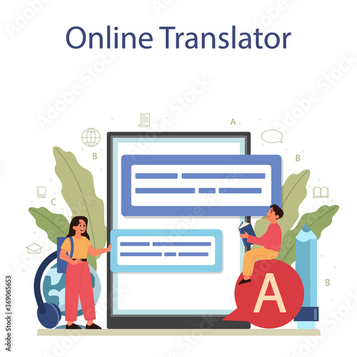 English class online service or platform. Study foreign languages