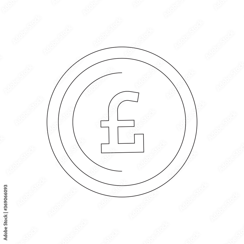 Pound Currency icon vector illustration outline Pound Currency icon vector illustration outline