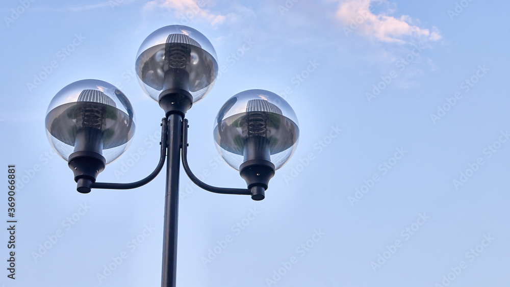 modern street lighting lanterns. color nature. general plan modern street lighting lanterns. color nature. general plan