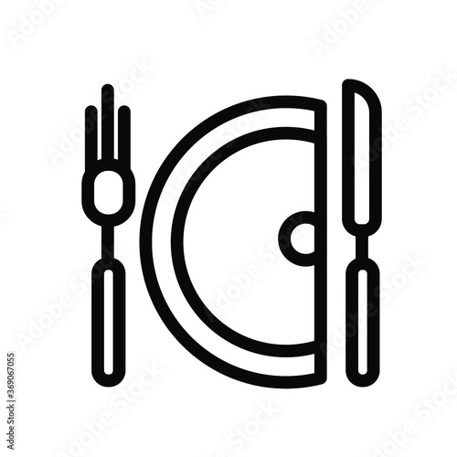 assorted icons, plate with fork and knife