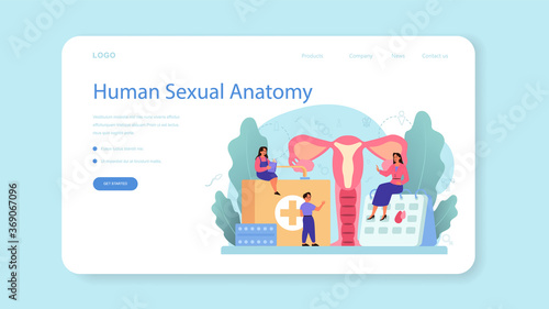 Sexual education web banner or landing page. Sexual health