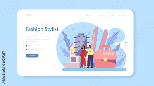 Fashion stylist web banner or landing page. Modern, creative job