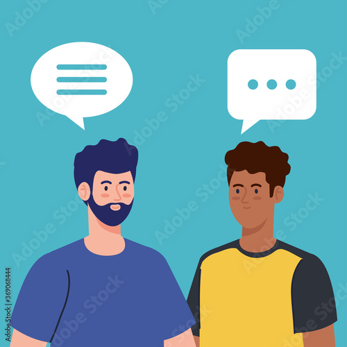 group of young men talking