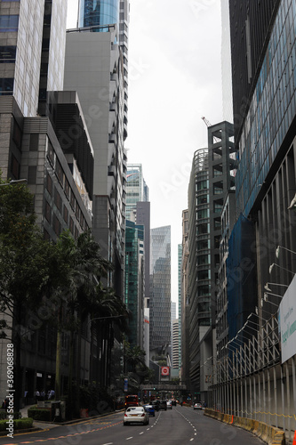 Singapore - January 20 2020 : streets, modern architecture of Singapore city