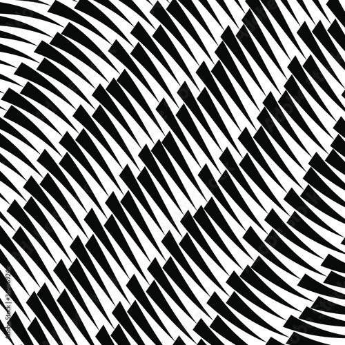 Oblique black wavy speed lines in arrow form. Geometric art. Design element for prints  web pages  template  posters  monochrome backgrounds and pattern