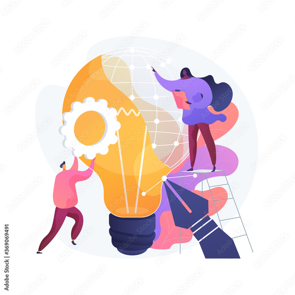 Industrial design abstract concept vector illustration. Product usability design, ergonomics development, concept, function and appearance engineering, improve mass production abstract metaphor. - obrazy, fototapety, plakaty 
