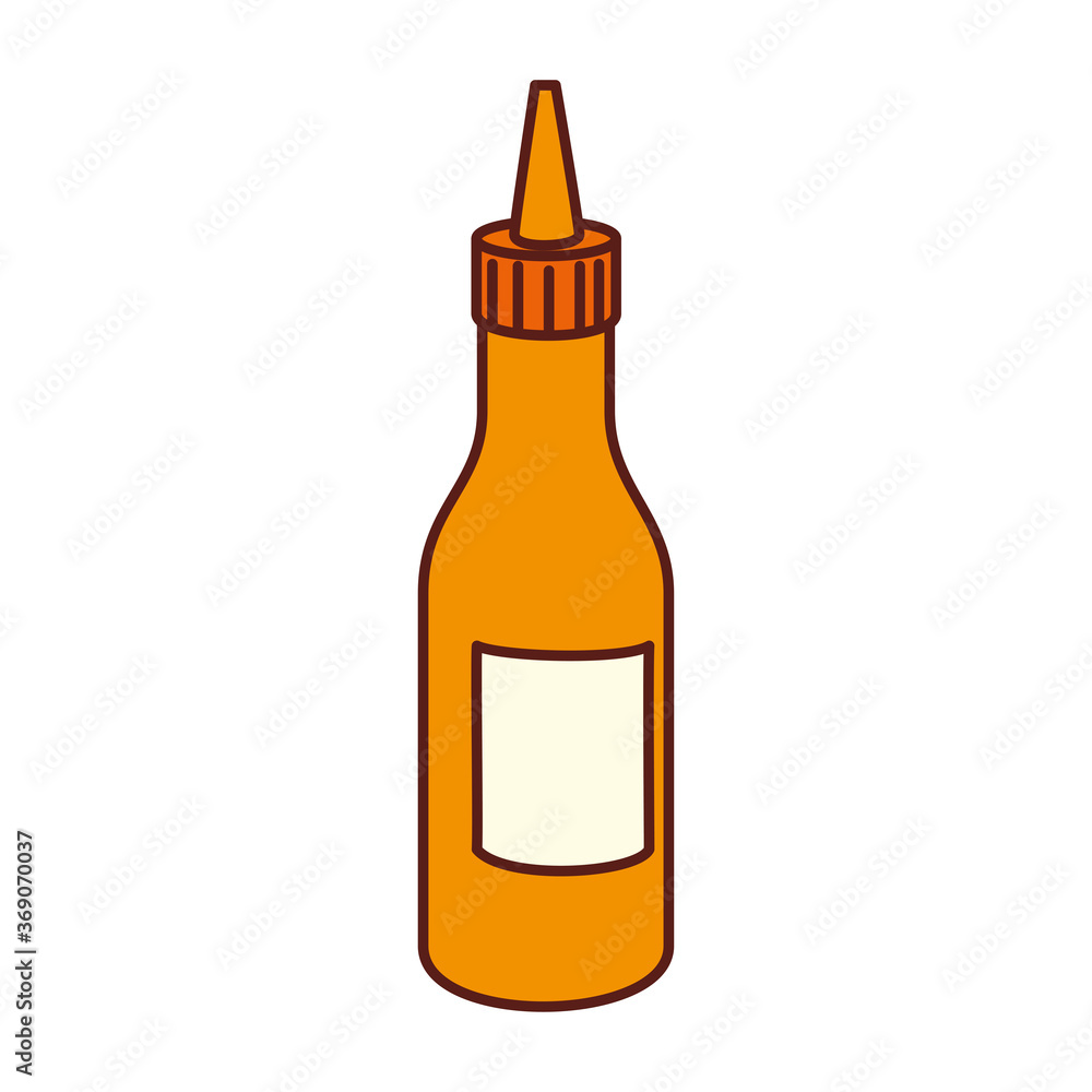 bottle of mustard sauce, on white background bottle of mustard sauce, on white background