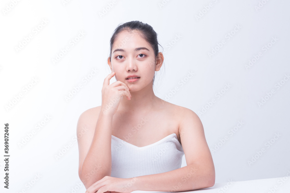 Beauty female, Young woman with make up concept on the white background. Beauty female, Young woman with make up concept on the white background.